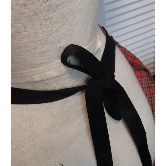 VTG JG HOOK RITZ pleated front bib apron plaid skirt cottagecore coastal S - Picture 9 of 12